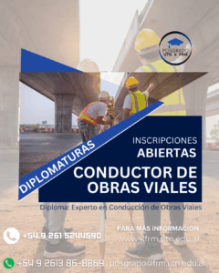 REUNIÓN INFORMATIVA SOBRE LA DIPLOMATURA “CONDUCTOR DE OBRAS VIALES” – 24/10 A LAS 19 HORAS