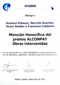EGRESADOS Y DOCENTES UTN EN REFUERZO DE EDIFICIO ESCOLAR DESTACADO POR ALCONPAT INTERNACIONAL