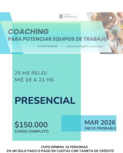 CURSO DE COACHING PARA POTENCIAR EQUIPOS DE TRABAJO