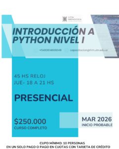 CURSO DE INTRODUCCIÓN A PYTHON NIVEL I