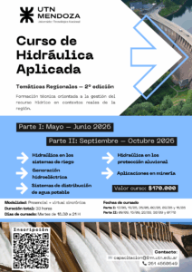 CURSO DE HIDRÁULICA APLICADA A TEMÁTICAS REGIONALES